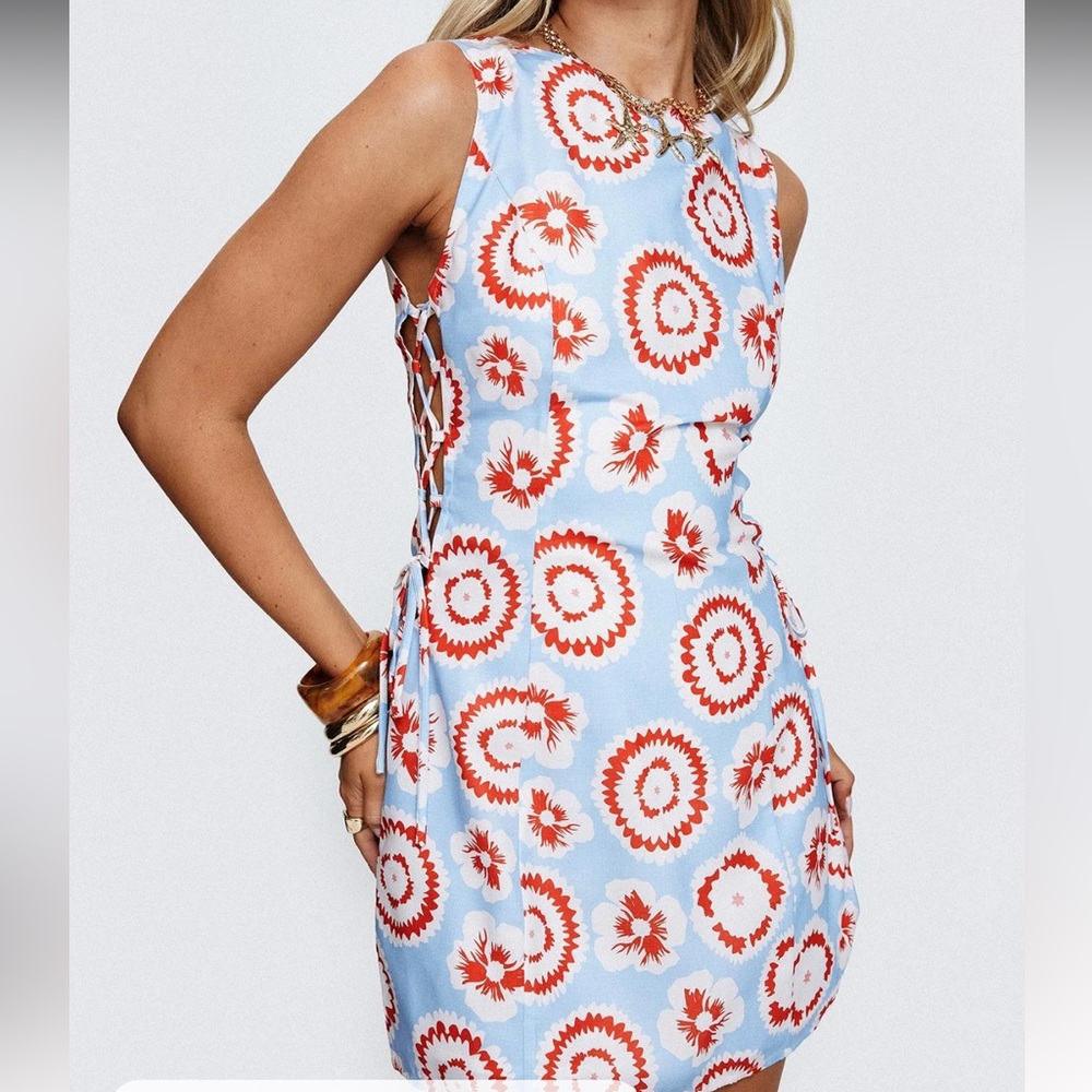 Princess Polly 	Earlie Mini Dress Blue / Red - US 0